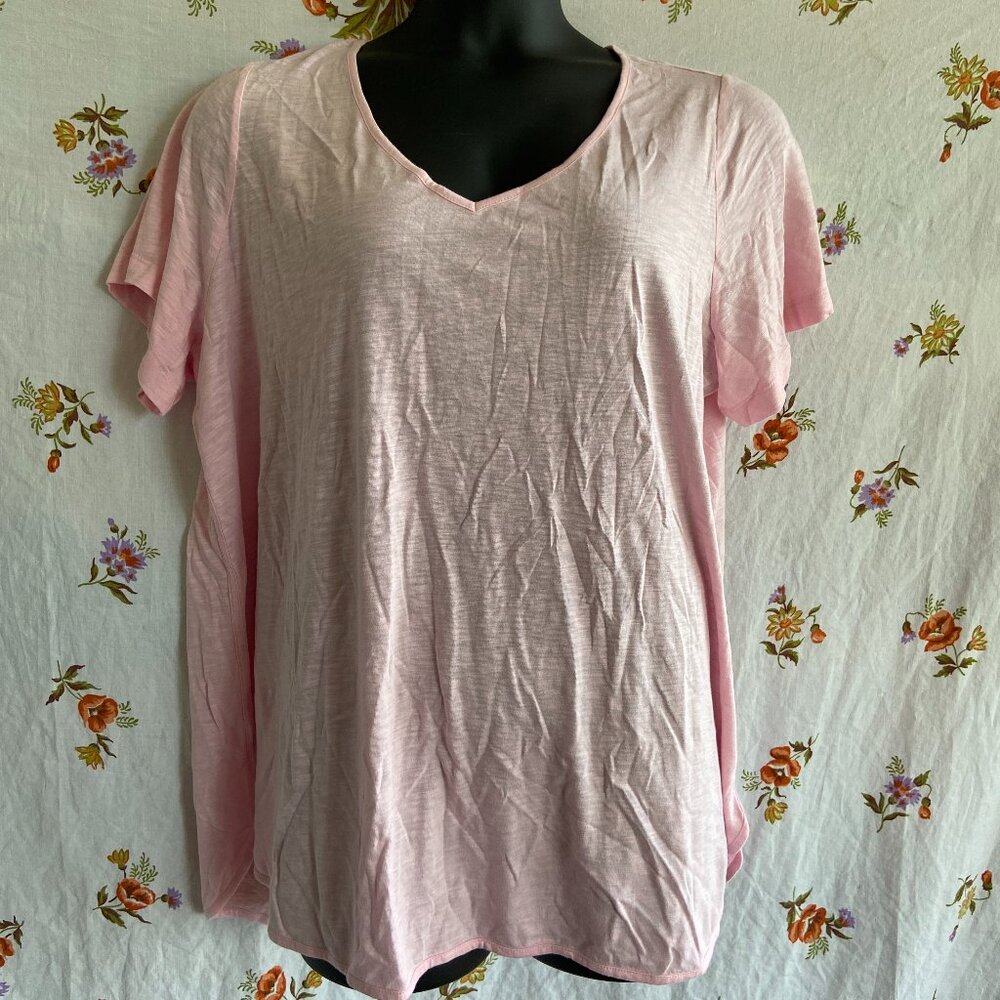 J. Jill Short Sleeve Tee Tunic Size 2X Pinklemona Baby Pink Basics Classics NWT